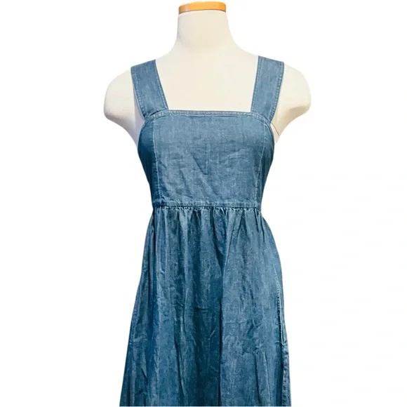 Tibi Light Weight Stone Wash Sculpted Dress Dark Enzyme Wash Size 6 NWT - Picture 5 of 16